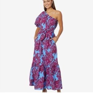 Lilly Pulitzer Women's Zelalynn One Shoulder Cotton Maxi Dress